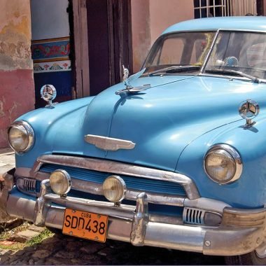 Cuban car classic birthday card