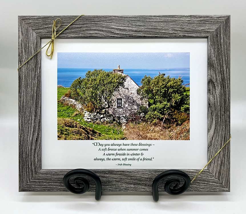 Three blessings Irish cottage framed