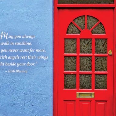 Irish angels at your door birthday card