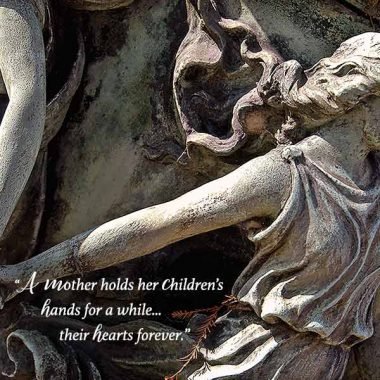 Mother holds children's hands Mother's day card