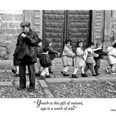 Youth is a gift blank and white birthday card