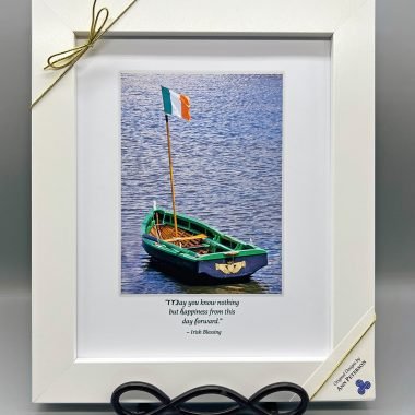 Irish claddagh boat wedding wishes framed