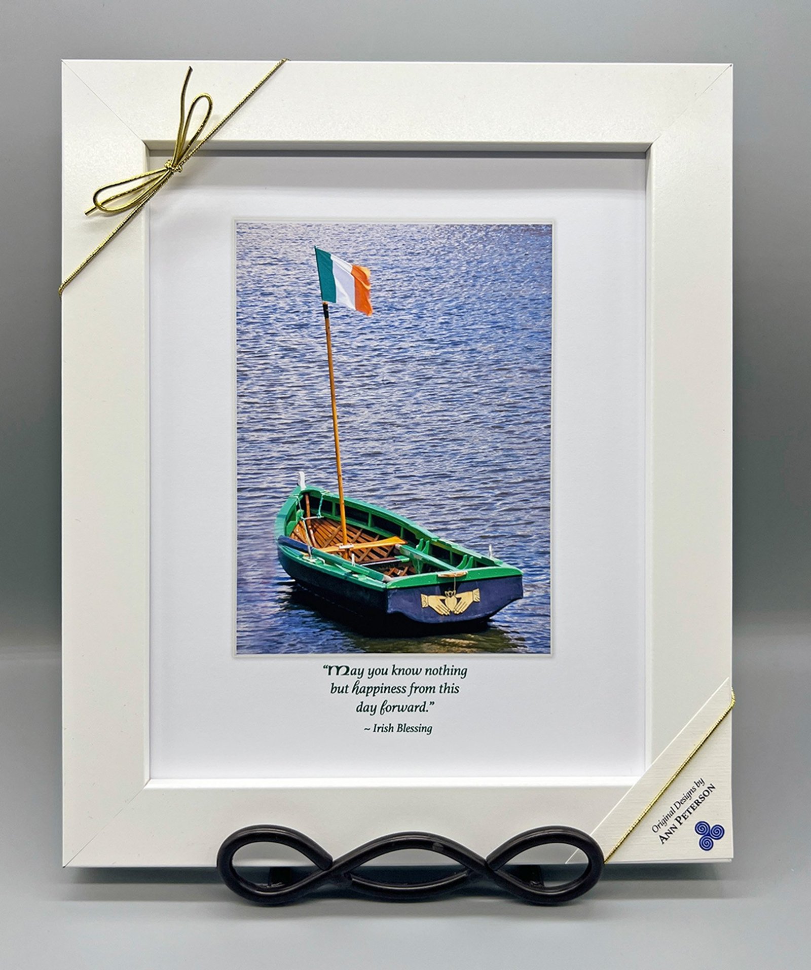 Irish claddagh boat wedding wishes framed