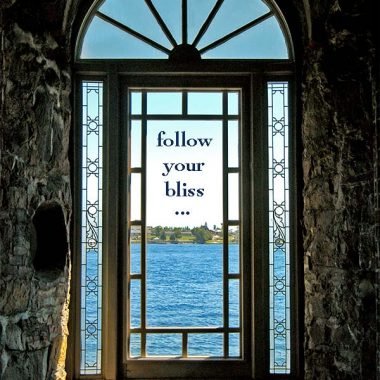 Follow your bliss door graduation card