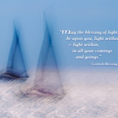 Light upon you sailboats birthday card