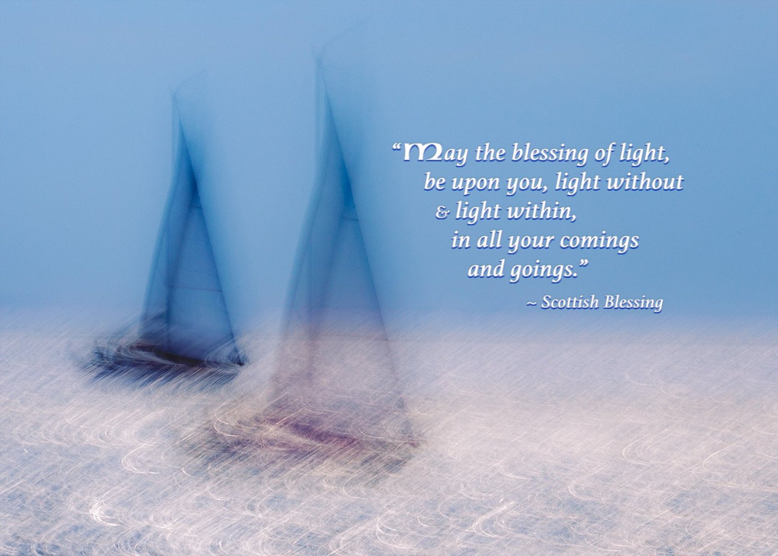 Light upon you sailboats birthday card